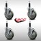 Service Caster 5'' SS Gray Poly Swivel 1'' Expanding Stem Caster Set with Brake, 4PK SCC-SSEX20S514-PPUB-TLB-1-4 - alternate 3